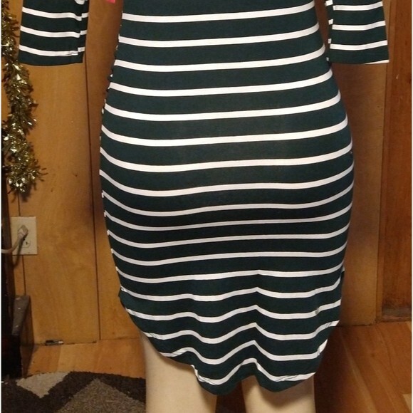 Green Shirt Dress With Slits - Picture 9 of 12